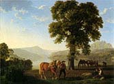 A Farmer Ploughing by Lake Lucerne